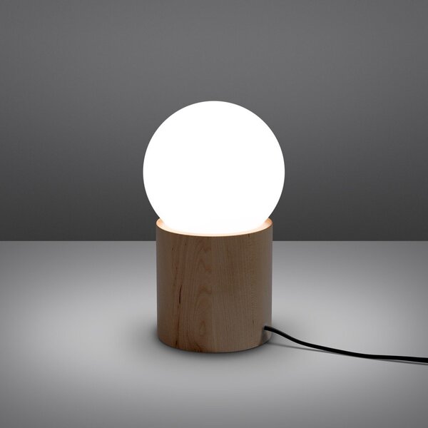 Lampada da tavolo bianca/di colore naturale con paralume in vetro (altezza totale 21 cm) Surtur – Sollux