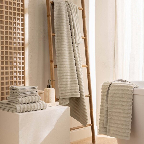 Asciugamano tipo terry beige in cotone 30x50 cm Maya – douceur d'intérieur