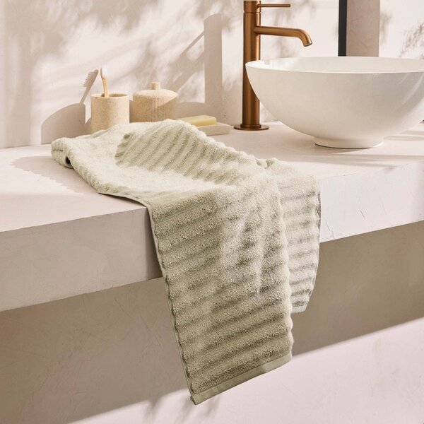 Asciugamano tipo terry beige in cotone 50x90 cm Maya – douceur d'intérieur