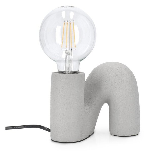 Lampada da tavolo grigia in ceramica con paralume in vetro (altezza totale 12,5 cm) Jael – Yes Everyday