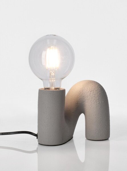 Lampada da tavolo grigia in ceramica con paralume in vetro (altezza totale 12,5 cm) Jael – Yes Everyday