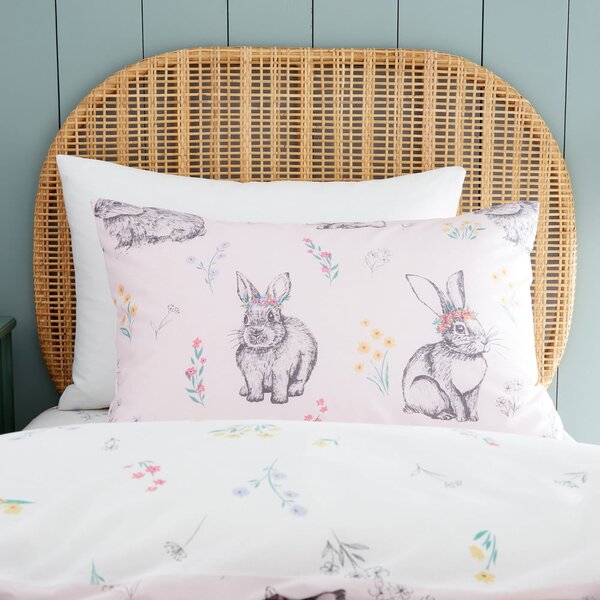 Set copripiumino e federa da bambini rosa per culla 120x150 cm Bunny Tails Ditsy Flowers – Catherine Lansfield