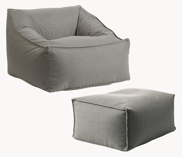 Poltrona sacco da esterno in olefina con pouf Der Sunnyboy