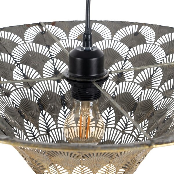 Lampadario color oro con paralume in metallo ø 47,5 cm - Ixia