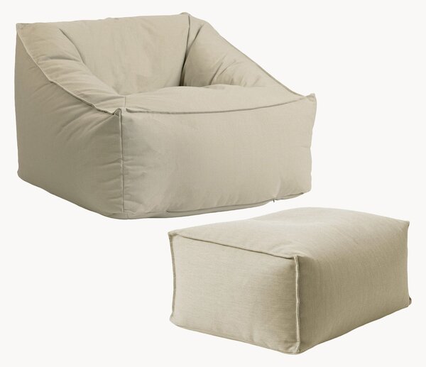 Poltrona sacco da esterno in olefina con pouf Der Sunnyboy