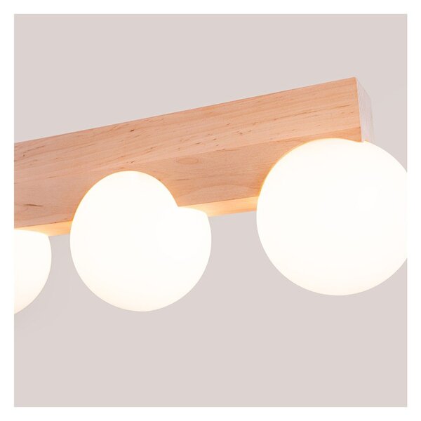 Plafoniera bianca/di colore naturale con paralume in vetro ø 12 cm Solum – Sollux