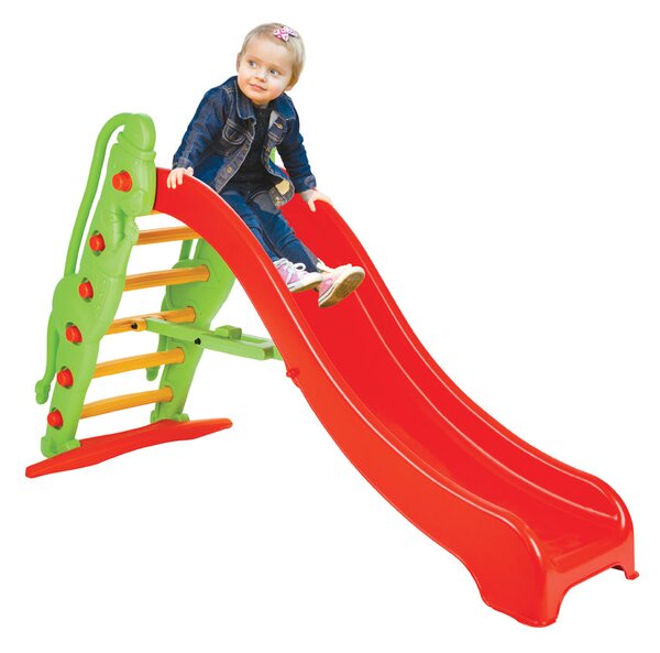 Scivolo per Bambini 189x84,5x109 cm in Plastica Rosso e Verde