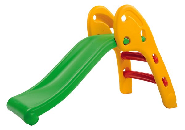 Scivolo per Bambini 110x54x70 cm Pieghevole in Plastica Verde e Arancione