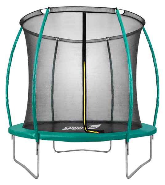 Trampolino Tappeto Elastico Ø183x200 cm in Acciaio con Rete di Protezione Verde e Nero