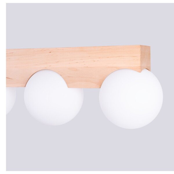 Plafoniera bianca/di colore naturale con paralume in vetro ø 12 cm Solum – Sollux