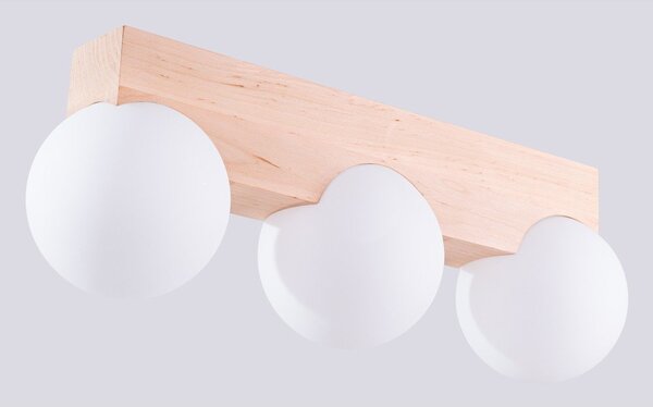 Plafoniera bianca/di colore naturale con paralume in vetro ø 12 cm Solum – Sollux