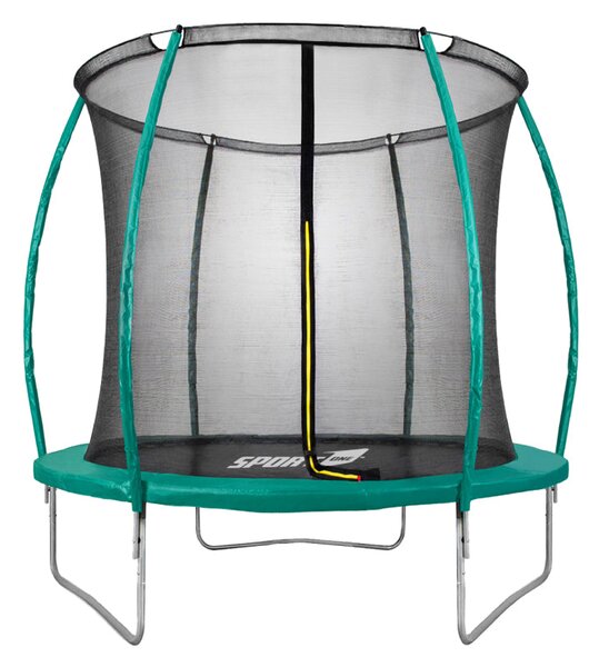 Trampolino Tappeto Elastico Ø183x200 cm in Acciaio con Rete di Protezione Verde e Nero