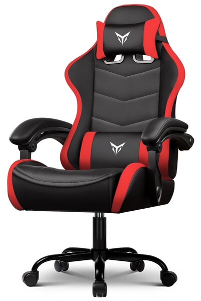 GTPLAYER Sedia da gioco Sedia da ufficio Sedia da gioco ergonomica con poggiatesta e supporto lombare regolabili, poltrona da gioco, rossa