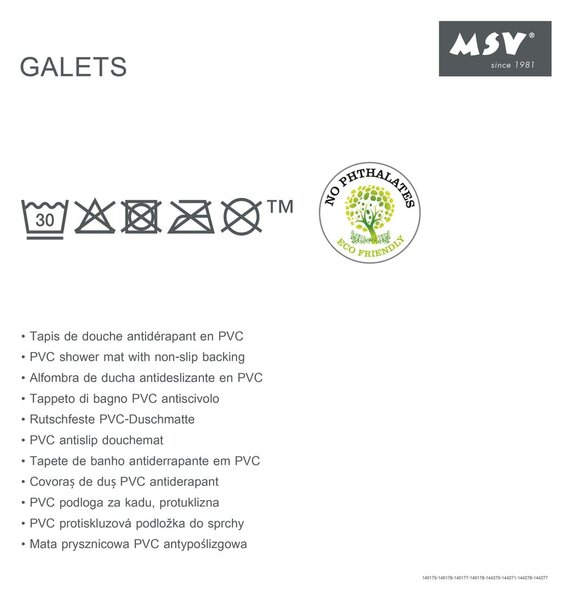 Tappetino antiscivolo per la vasca 35x68 cm Galets – MSV