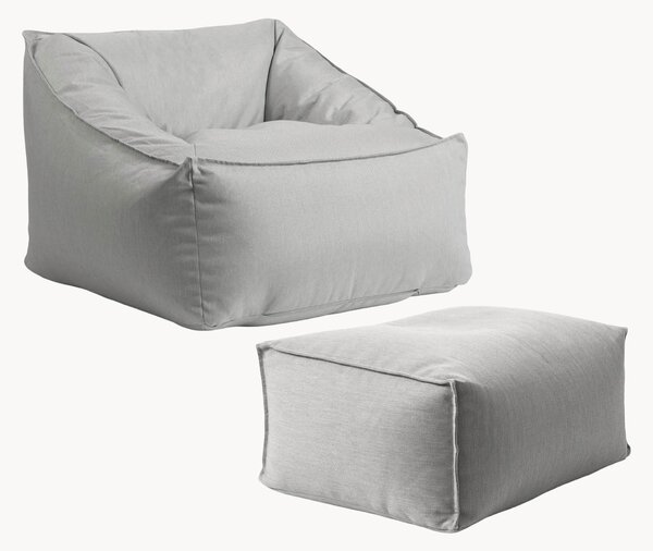 Poltrona sacco da esterno in olefina con pouf Der Sunnyboy