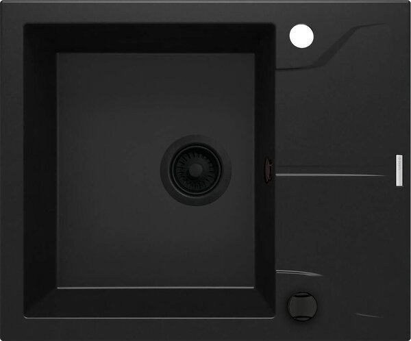 Deante | Lavello in granito a 1 scomparto con sgocciolatoio - Nero - Resistente agli urti ed elegante - Ideale per piccole cucine