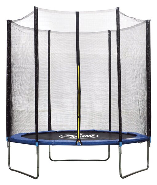 Trampolino Tappeto Elastico Ø183x200 cm in Acciaio con Rete di Protezione Nero e Blu