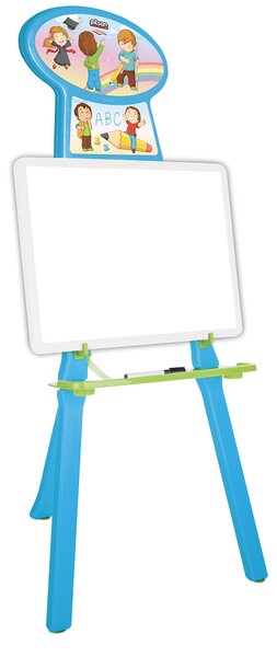 Lavagna per Bambini 52x46x98 cm con Portabicchieri Celeste