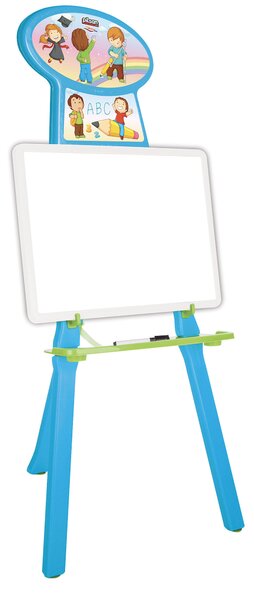Lavagna per Bambini 52x46x98 cm con Portabicchieri Celeste