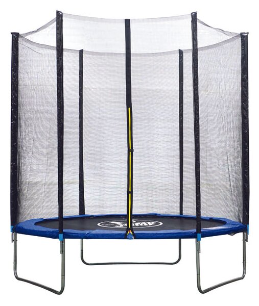 Trampolino Tappeto Elastico Ø183x200 cm in Acciaio con Rete di Protezione Nero e Blu