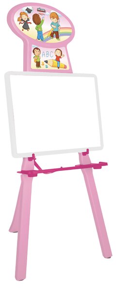Lavagna per Bambini 52x46x98 cm con Portabicchieri Rosa
