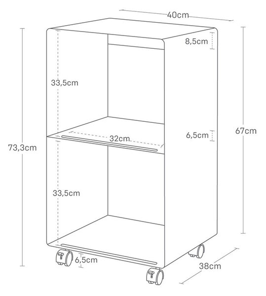 Carrello portaoggetti nero in metallo 40x73x38 cm Tower – YAMAZAKI