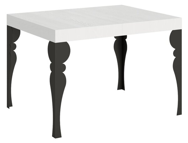Tavolo Allungabile 120-204x80x77 cm Paxon Bianco Frassino e Antracite