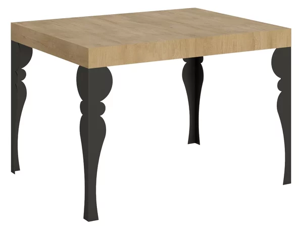 Tavolo Allungabile 120-204x80x77 cm Paxon Quercia Natura e Antracite