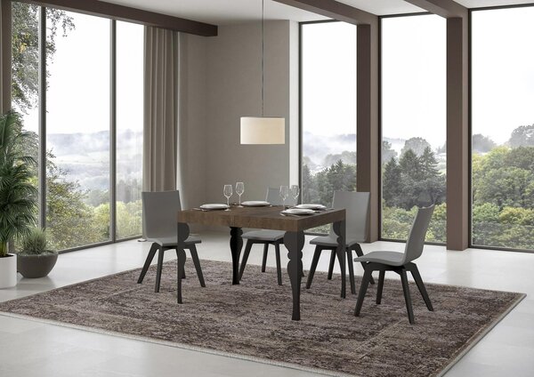 Tavolo Allungabile 120-204x80x77 cm Paxon Noce e Antracite