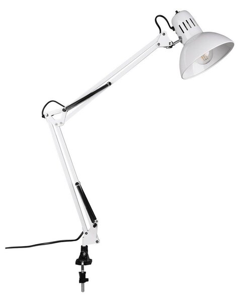 Lampada da tavolo bianca con struttura flessibile/con clip (altezza totale 73,5 cm) Tajo – Trio