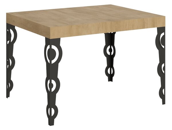 Tavolo Allungabile 120-204x80x77 cm Karamay Quercia Natura e Antracite
