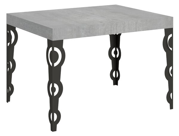 Tavolo Allungabile 120-204x80x77 cm Karamay Cemento e Antracite
