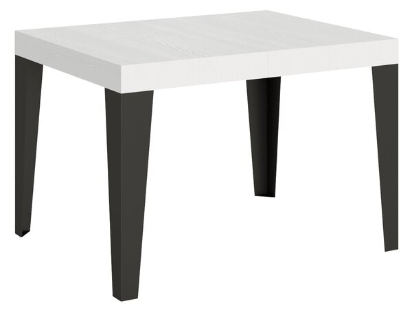 Tavolo Allungabile 120-204x80x77 cm Flame Bianco Frassino e Antracite