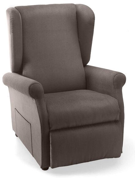 Poltrona Alzapersona Elettrica 2 Motori 75x107x84 cm con Ruote in Tessuto Dispositivo Medico 1 Grigio