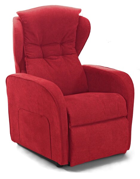 Poltrona Alzapersona Elettrica 2 Motori 75x108x85 cm con Ruote in Tessuto Dispositivo Medico 1 Rosso