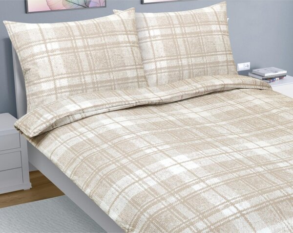 Coperta doppia in crêpe di lino - 1 pezzo 220x200, 70x90 - beige, bianco