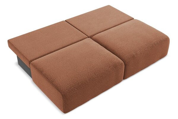 Divano color mattone allungabile/con contenitore 216 cm Kalena – Makamii
