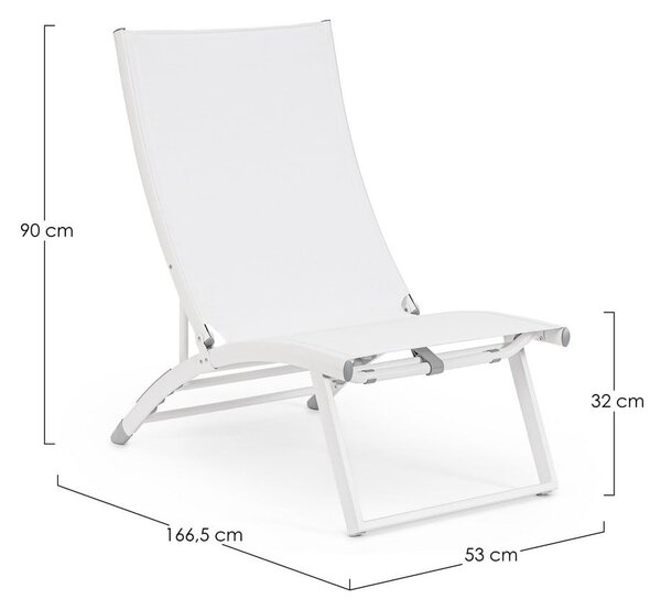 Sdraio da giardino bianca in metallo Taylor – Bizzotto