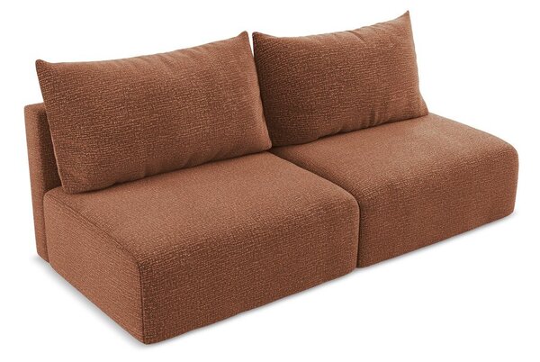 Divano color mattone allungabile/con contenitore 216 cm Kalena – Makamii