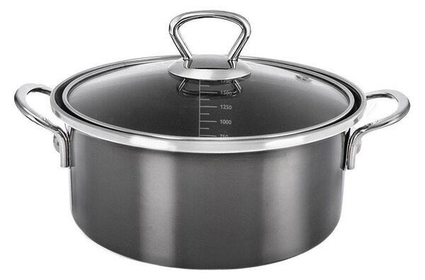 Casseruola in smalto con coperchio incluso 2,5 l Metalic – Orion