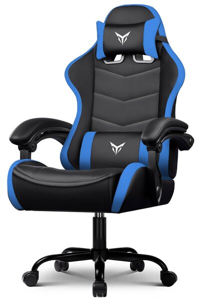 GTPLAYER Sedia da gioco Sedia da ufficio Sedia da gioco ergonomica con poggiatesta e supporto lombare regolabili, poltrona da gioco, blu