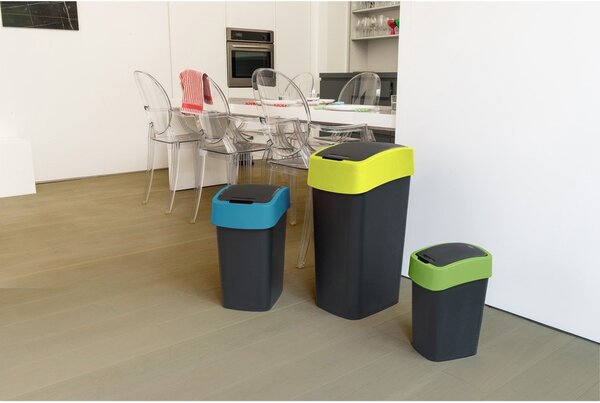 Cestino per la spazzatura nero/blu in plastica per raccolta differenziata 45 l Flip Bin – Curver