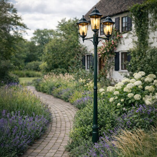 Lanterna da esterno rustica verde scuro 3 luci IP44 - New Orleans