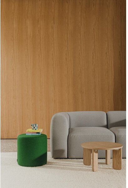 Poggiapiedi verde con rivestimento in lana Folk – noo.ma