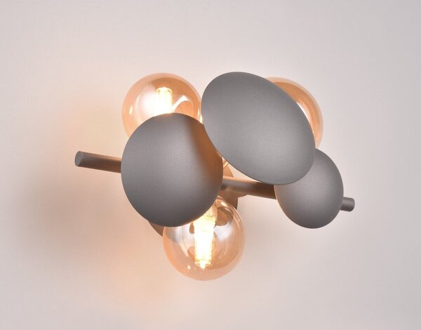 Lampada da parete in colore grigio-oro Bubble - Trio Select