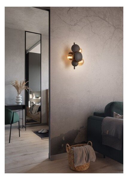 Lampada da parete in colore grigio-oro Bubble - Trio Select