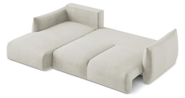 Divano angolare beige allungabile (con penisola a sinistra/con chaise lounge) Leila – Makamii