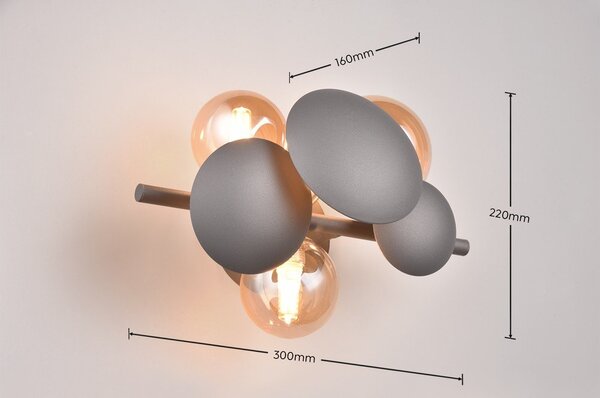 Lampada da parete in colore grigio-oro Bubble - Trio Select