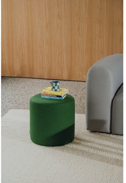 Poggiapiedi verde con rivestimento in lana Folk – noo.ma