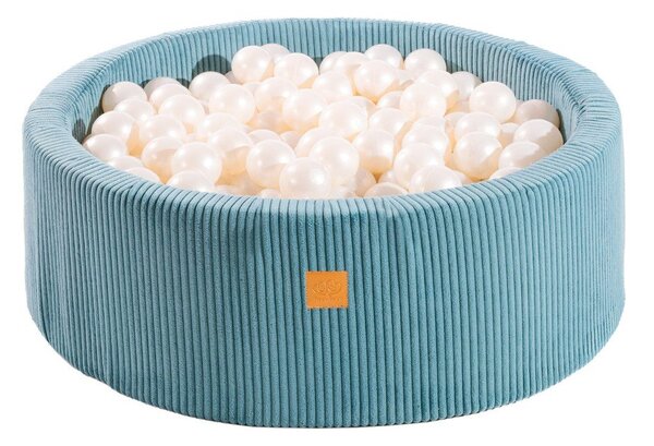 Piscina di palline turchese in velluto a coste ø 90x30 cm Montessori – Meowbaby